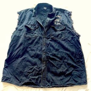 Vintage Lone Wolf “No Club” Denim sleeveless top
